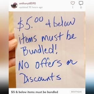 $8 and below items must be bundled